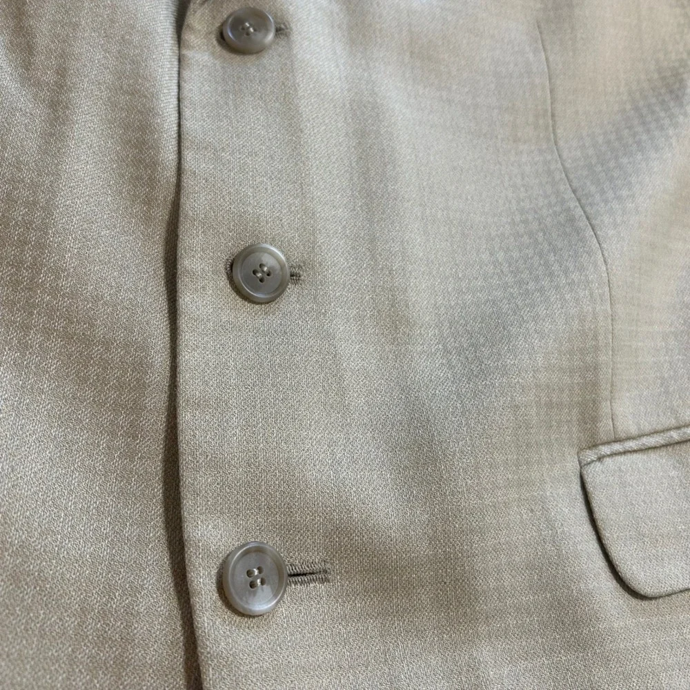 Franco Uomo Mens Tan Three Button Blazer Sport Coat Jacket 45R